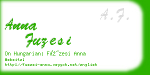 anna fuzesi business card